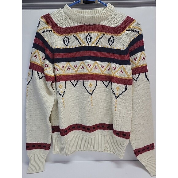 Vtg Youngbloods Fair Isle Ski Sweater Virgin Acrylic Knit Pullover Sz M - Picture 2 of 13